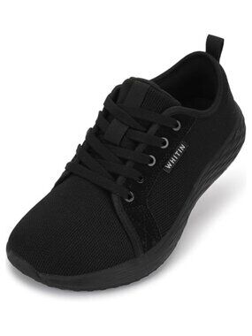Wide Walking Shoes Zero Drop Sneakers Knitted Fabric Rubber Sole